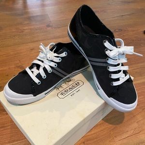 Coach sneakers, black and white, size 8